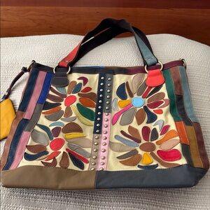 Amerileather Colorful Floral Tote Bag